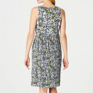 J. Jill Women's Granite Floral Bloom Pleated Dress